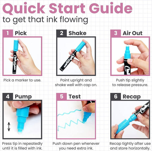 Metallic Chalk Markers (10 Pack) Liquid Chalk Pens - For Blackboards, Chalkboard, Bistro Menu, Window - Wet Wipe Erasable - 6mm Reversible Bullet ...