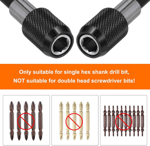 3pcs 100mm Magnetic Screwdriver Bits Holder Extension Quick Release Drill Bit Chuck Adapter with 1/4" Hex Shank for Socket Driver Adapter Power To...