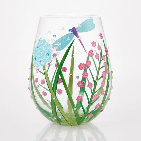 Enesco Lolita Stemless Dragonfly Wine Glass, 4.53-inch Height, 1 Count (Pack of 1)...