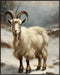 Posterizer 1 pcs-goat in snowy winter scene-oil painting style -1-Art for Animal Lovers-Landscape & Nature Art-Decor for Home & Office- unframed w...