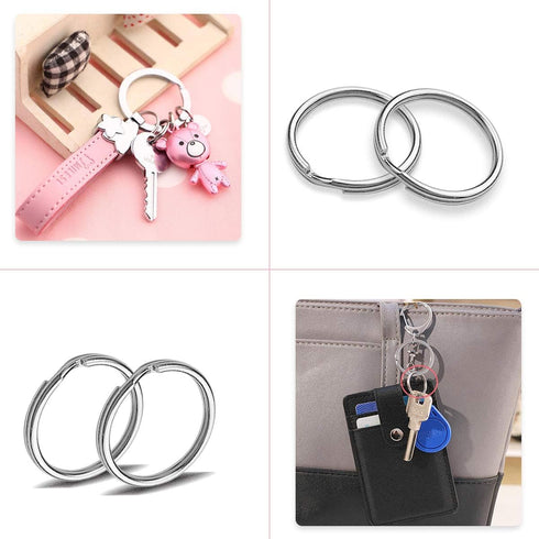 100 Pcs Split Ring, Small Key Rings Bulk Split Keychain Rings DIY Craft Metal Keychain Connector Accessories (12mm)...
