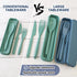 Large Plastic Reusable Utensils Set with Case, Travel Chopsticks Fork Spoon Knife Set for Lunch Box, Portable Cutlery Sets for Travel Camping Dail...
