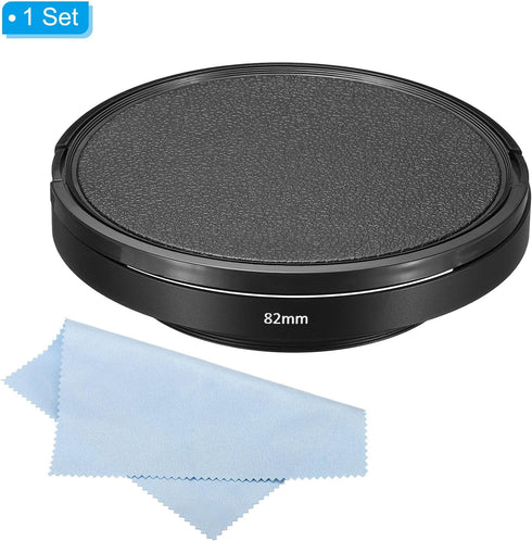 PATIKIL 82mm Lens Hood, Wide Angle Matte Surface Anti-reflective Inside Hood with Cap and Cleaning Cloth for Camera Lens, Black for Nikon, for Fuj...
