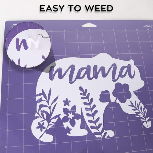 HTVRONT White Permanent Vinyl, 12 Pack for Cutting Machine - 10 Vinyl Sheets 12" x 12"& 2 Transfer Tape Sheets for Party Decoration, Sticker, Craf...