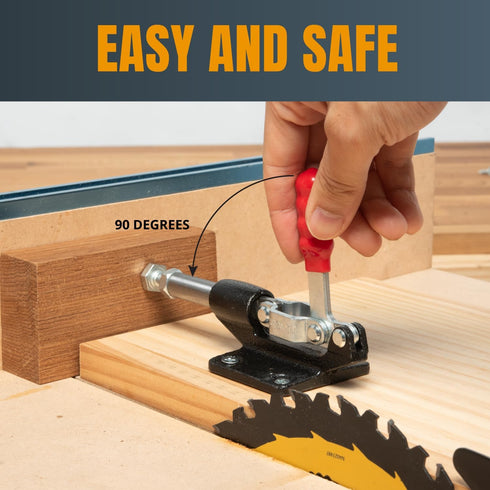 POWERTEC 1PK Toggle Clamp, 500lbs Holding Capacity, 305CM Quick Release Push Pull Clamp for Woodworking Jigs and Fixtures, Pocket Hole Jigs, Weldi...