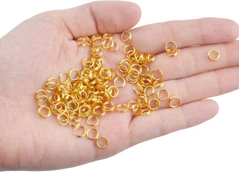 Jump Rings, 500 Pieces Golden Double Loop Round Split Rings Small Key Chain Hoops for Key Charms Jewelry Making, 6mm...