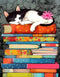 pigpigboss Cat Paint by Numbers Kit for Adult Full Round Drill Diamond Painting Dots Cat Sleeping on Books Diamond Painting Arts Crafts Kit for Be...