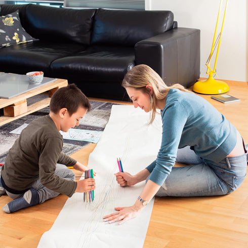 PATIKIL 16 Feet x 12 Inch Art Easel Paper Roll?2Pcs Wrapping Paper Art Craft Paper Kraft Paper for Painting, Crafts and Gift Wrapping, White...