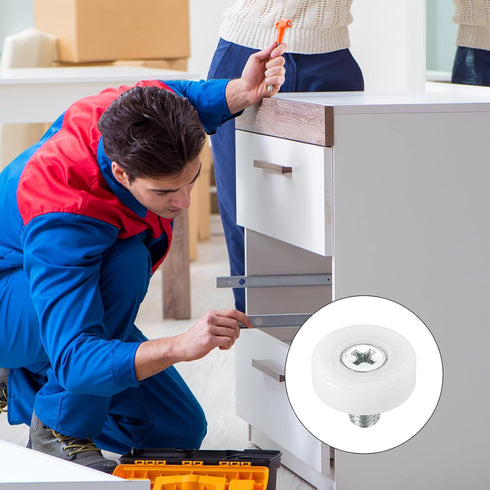 PATIKIL 19mm Drawer Rollers, 6 Pack Plastic Drawer Pulley Replacement Wheels Bearing Small Pulley with Nuts...