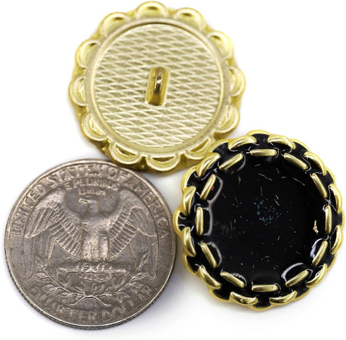 20 pcs Enamel Covered Copper Foil Fragments Floral Metal Shank Sewing Coat Buttons -25mm -1"...