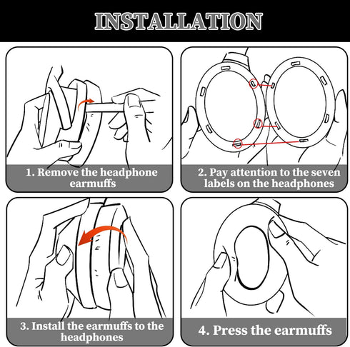 Protein Leather Ear Pads Replacement for Anker Space Q45 Headphones,Space Q45 Earpads with Isolation Foam, Headset Ear Cushion Repair Parts(Black)...