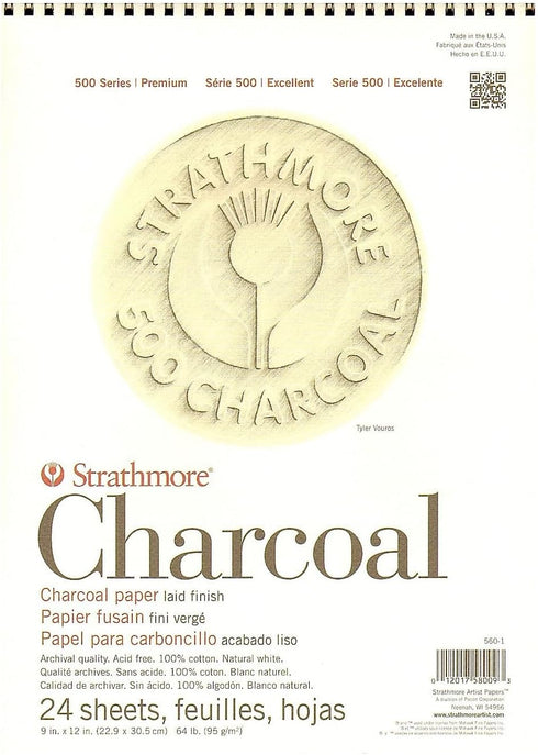 Strathmore (560-1 500 Series Charcoal Pad, 9"x12", 24 Sheets , White...