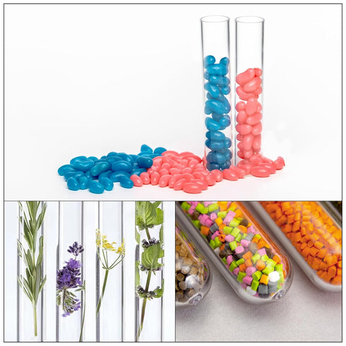 PATIKIL 8ml Plastic Test Tubes, 50Pcs 100x13mm Tubes for Scientific Experiments Party Decoration Candy Bead Storage Bath Salt Lab Use, Clear...