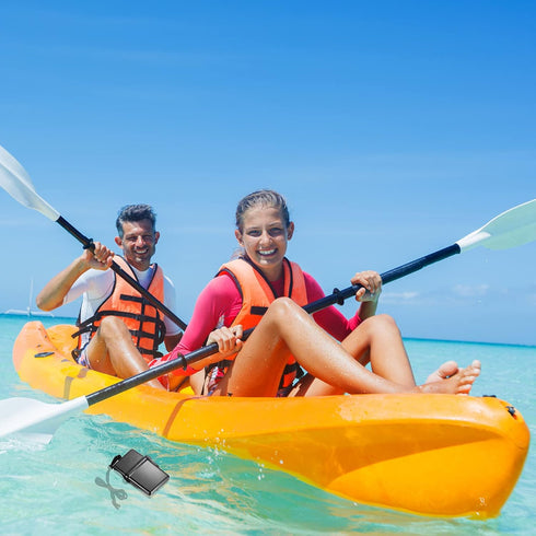 PATIKIL Waterproof ID Card Badge Holder, 2 Pack Floating Sports Case Locker with Lanyard Buoyant Case Box, Black...