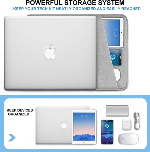 Laptop Sleeve Case 13.3 inch, Shockproof Protective Computer Cover with Accessories Pocket, Laptop Bag Compatible with MacBook Air/Pro 13-13.3 inc...