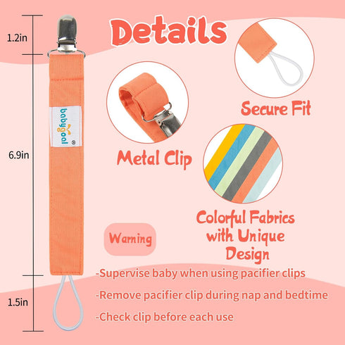 Babygoal Pacifier Clips, 6 Pack Pacifier Holder for Boys and Girls Fits Most Pacifier Styles & Baby Toys and Baby Gift 6MP10...