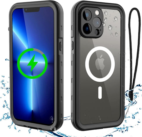 iPhone 13 Pro Max Waterproof MagSafe Compatible Case, 6.7" Shockproof Full Protection with Built-in Screen Protector (Clear)...