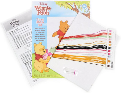 Dimensions 70-35357 Disney Winnie The Pooh Birth Record Counted Cross Stitch Kit, Winnie The Pooh Cross Stitch, 8" x 10"...