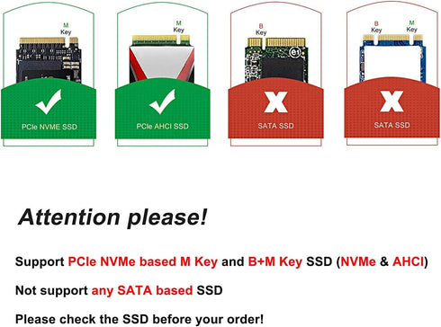 M.2 NVME SSD Convert Adapter, 12+16pin M.2 NGFF M-Key SSD Convert Card for MacBook Air Pro Retina Mid 2013 2014 2015 2016 2017, NVME AHCI SSD Upgr...