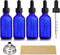 4 Pack 2 oz Glass Dropper Bottles with Measured Dropper - 60ml Dark Blue Tincture Bottles with Graduated Calibrated Glass Eye Droppers (1ml) for E...