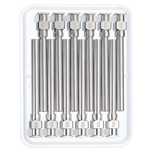 PATIKIL 8Ga x 1.5 Inch Stainless Steel Dispensing Needle Tips, 12Pcs Metal Glue Needle Tube Blunt Tips Luer Lock for Thick Glue Ink Lab, Silver...