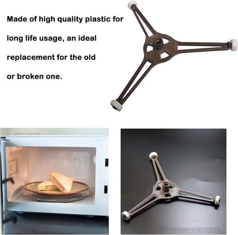 9.6 Inch Microwave Turnpiece Holder,Rotating Ring Roller,Glass Plate Tray Support Holder,Triple Arm Microwave Oven Turntable Ring Rotating Ring Ro...