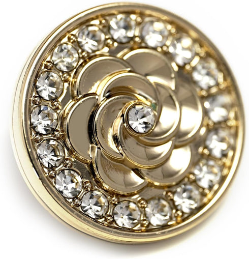 20 pcs Golden Metal Stamping Camellia Sewing Shank Coat Buttons -22mm -8/9"...