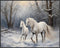 Posterizer 1 pcs-majestic horse in snowy winter scene-oil painting style-4-Art for Animal Lovers-Landscape & Nature Art-Decor for Home & Office- u...