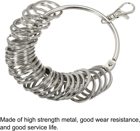 PATIKIL 3.4 Inch Dia Key Organizer Keychain, 1pcs Key Management Holder with 30 Keys Rings for Office, Silver...