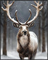 Posterizer 1 pcs-majestic deer in snowy winter scene-oil painting style-14-Art for Animal Lovers-Landscape & Nature Art-Decor for Home & Office- u...