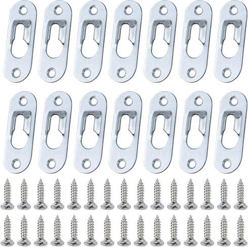 AUEAR, Metal Keyhole Hanger Picture Frame Mirror Cabinet Hanging Fasteners Hardware Flush Wall with Mount Hardware Screws (40 Pack, Silver)...