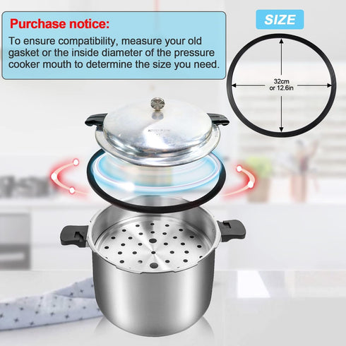 Replacement Mirro Pressure Cooker Gasket S-9882 For Mirro 12qt/16qt/22qt model M-0512 / M-0522 / M-0312 / M-0406 / M-0416 / M-0526 / M-0622 Pressu...