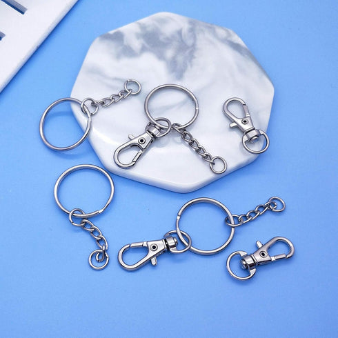 150Pcs Swivel Snap Hook Set,Stainless Steel Split Key Rings with Chain and Jump Rings Bulk for Keychain Lanyard,Crafts Supplies...