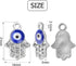 Aylifu 30pcs Hamsa Hand Evil Eye Charms Hand of Fatima Pendants Rhinestones Jewelry Making Findings for DIY Necklace Bracelet,Silver...