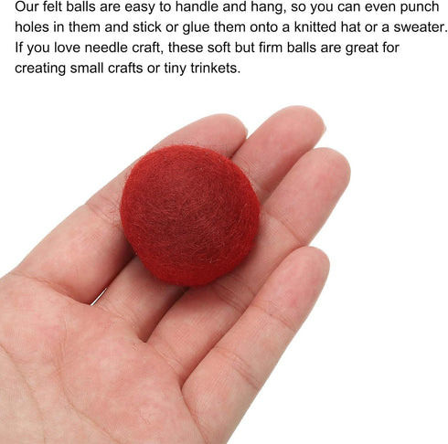 PATIKIL Wool Felt Balls Beads Wool Felting Pom 3cm 30mm Red for Home Crafts Handcrafts Project DIY Pack of 20...