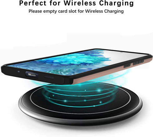 Jiunai for Samsung Galaxy S20 FE Case Card Holder Wallet for 2 Cards CC IDs Holder Sliding Back Pocket Protective Dual Layer Rubber Cover Phone Ca...