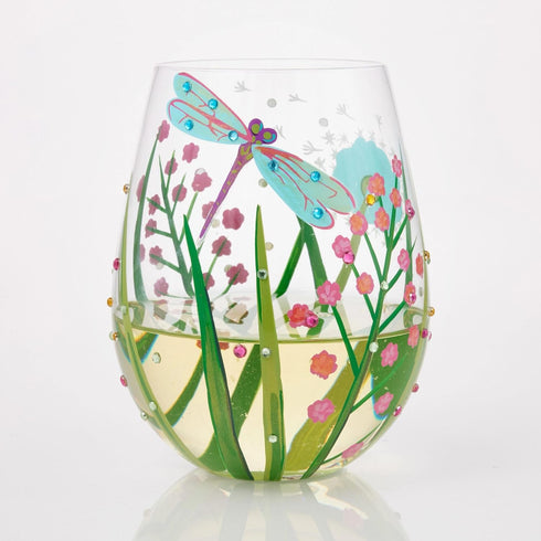 Enesco Lolita Stemless Dragonfly Wine Glass, 4.53-inch Height, 1 Count (Pack of 1)...