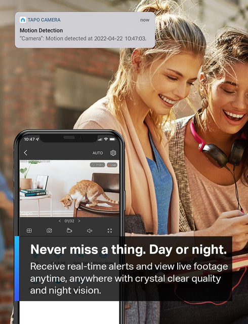 TP-Link Tapo 1080P Indoor Security Camera for Baby Monitor, Dog Camera w/Motion Detection, 2-Way Audio Siren, Night Vision, Cloud & SD Card Storag...