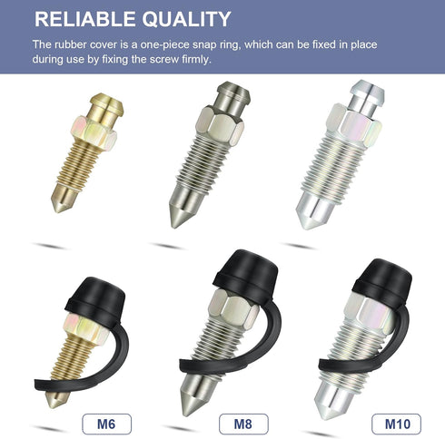 24 Pack Brake Bleeder Cap Rubber Grease Fitting Caps Black Brake Dust Cover Car Zerk Covers Small Automotive Brake Bleeder Screw Caps for Cars Bic...