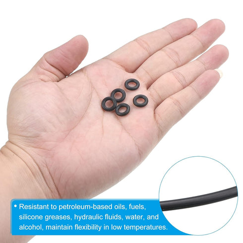 PATIKIL Nitrile Rubber O-Rings 11mm OD 6mm ID 2.65mm Width, 5 Pcs Metric Sealing Gasket for Faucet Plumbing Automotive Repair, Black...