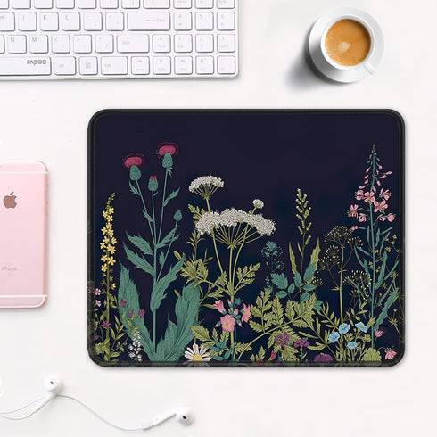 Mouse Pad, Square Nature Style Anti-Slip Rubber Mousepad with Durable Stitched Edges for Gaming Office Laptop Computer Women Men Kids, Cute Custom...