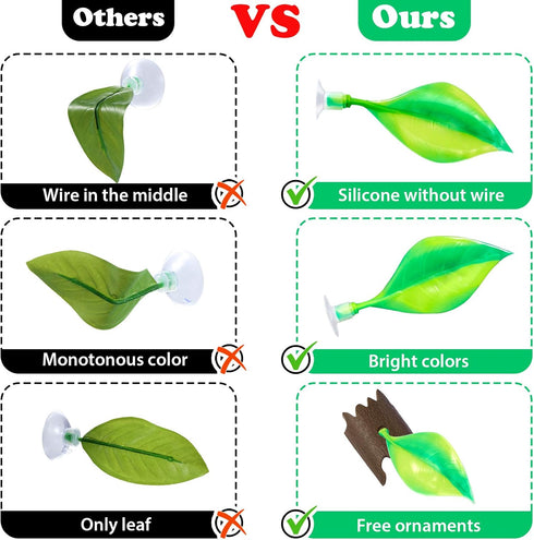 WILLBOND 2 Pieces Silicone Betta Bed Leaf Hammock for Betta Fish, Betta Fish Bed, Practical Resting Spot, No BPA, Comfortable and Safe (Green)...