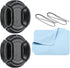 PATIKIL Camera Lens Cap, 2 Pack Center Pinch Front Lens Cover with Cap String/Microfiber Cloth for 40.5mm Thread Universal DSLR Lenses for Nikon, ...