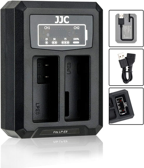 LP-E8 Battery Charger USB Dual Charger for Canon EOS Rebel T5i T4i T3i T2i 700D 650D 600D 550D Kiss X7i Kiss X6i Kiss X5 Kiss X4 Digital Camera...