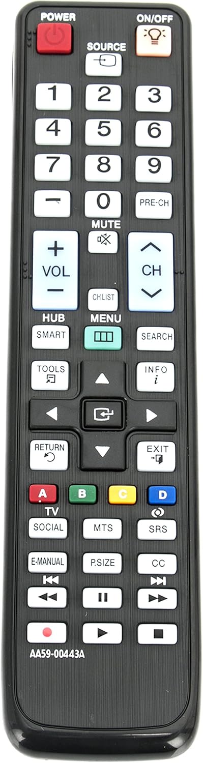 New AA59-00443A Replaced Remote fit for Samsung LED TV 6000 Series 6050 Series UN40D6000 UN46D6000 UN55D6000 UN40D6050 UN32D6300 UN32D6000SF UN40D...