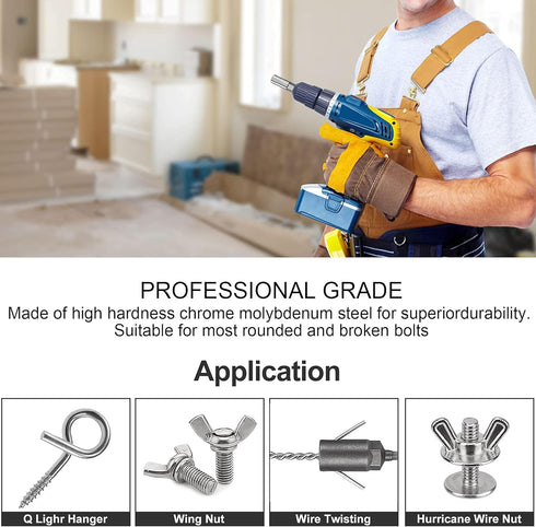 (2 Pack 2 Size 9mm,16mm)1/4"hex shank nut driver power wing nut drill bit socket tool drive kit, slotted wing nut drill sleeve wrench wrench kit, ...