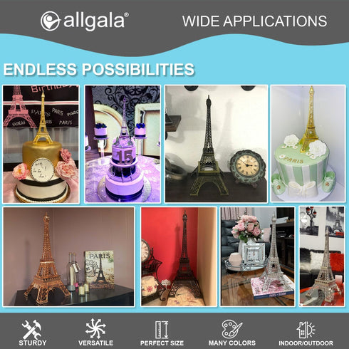 allgala 15" Eiffel Tower Statue Decor Alloy Metal, Bronze...
