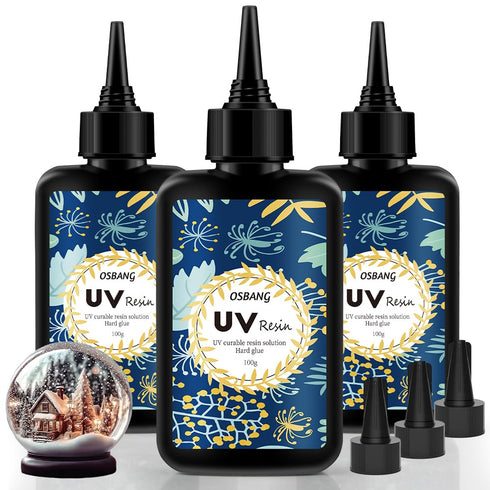 Crystal Clear Hard UV Resin Upgraded Formula Ultraviolet Fast Curing Resin for Jewelry Making Craft Decoration, Hard Transparent Glue Solar Cure S...