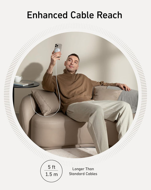 Anker MagGo Magnetic Wireless Charger (Pad), Qi2 Certified 15W Ultra-Fast MagSafe Compatible Wireless Charger, for iPhone 15/15 Plus/15 Pro/15 Pro...