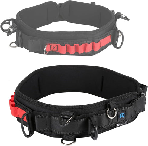 PULUZ Multi-Function Camera Waist Belt for SLR/DSLR Cameras, Adjustable Camera Waist Strap with Hook for Hanging Photography Accessories Fit for O...